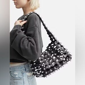 Alexander Wang Medium Rex Studded Leather Shoulder Bag Black